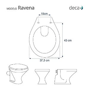Assento Sanitário Ravena Bege Castor para vaso Deca