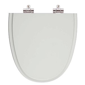Assento Sanitário Poliester Soft Close Up Cinza Prata para vaso Celite