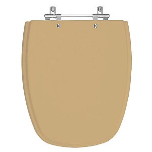 Assento Sanitário Poliester Monte Carlo Bege Castor para Vaso Deca