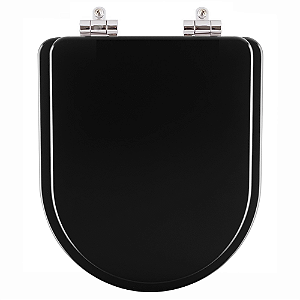 Assento Sanitário Poliester Soft Close Oxford Ébano (Preto) para vaso Deca