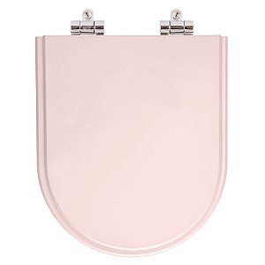 Assento Sanitário Poliester Soft Close Valentina Rose para vaso Hervy