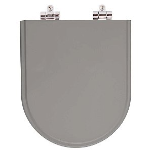 Assento Sanitário Poliester Soft Close Valentina Cinza Plus (Cinza Escuro) para vaso Hervy