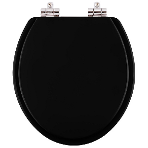 Assento Sanitário Poliester Soft Close Flamingo Preto para vaso Incepa