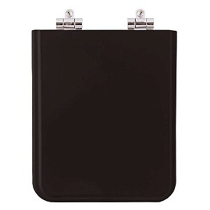 Assento Sanitário Poliester Soft Close Square Preto para vaso Incepa