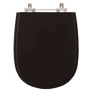 Assento Sanitario Poliester Paris Preto para vaso Ideal Standard