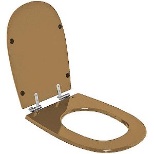 Assento Sanitário Poliester Soft Close Paris Amendoa para vaso Ideal Standard