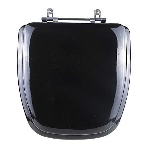 Assento Sanitário Almofadado Fit Preto para louça Celite