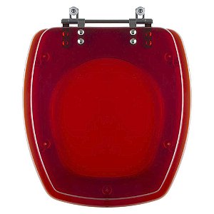 Assento Sanitário Poliester Thema Vermelho Transparente para vaso Incepa