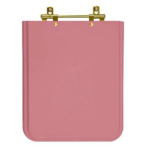 Assento Sanitário Square Wild Rose (Rosa) para vaso Incepa com Ferragem Dourada