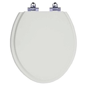 Assento Sanitário Laqueado Soft Close Convencional Cinza Claro para vaso Celite