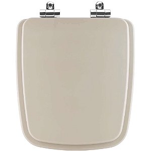 Assento Sanitário Poliester Soft Close Boss Champagne Bege Fosco para vaso Incepa