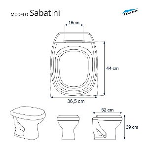 Tampa De Vaso Sanitario Com Amortecedor Sabatini Branco Para Bacia Icasa