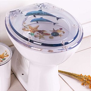 Tampa De Vaso Acrilico Decorada Golfinho Estrela Do Mar