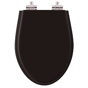 Tampa de Vaso Sanitário Poliéster com Amortecedor Alpinia Preto para bacia Fiori
