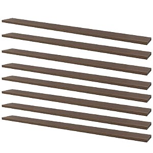 Kit 8 Prateleiras 100 x 10cm Nogal Suporte Invisível
