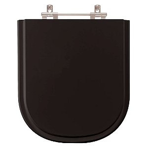 Tampa de Vaso Sanitário Poliéster Flox Preto para bacia Fiori