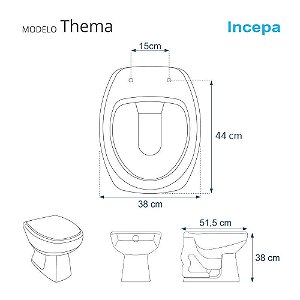 Tampa para Vaso Incepa Thema Branco com Borboleta Amarela