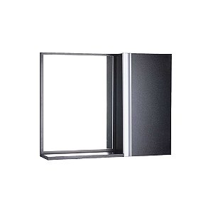 Espelho para Banheiro com Armário Preto Barra Vertical