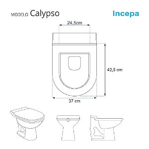 Tampa para Vaso Incepa Acrílico Calypso Preto com Borboleta Azul Escuro