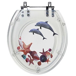 Tampa De Vaso Acrílico e Lixeira Golfinho Estrela Do Mar