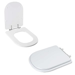 Tampa Vaso Sanitário Madeira Laqueada Flox Branco para bacia Fiori
