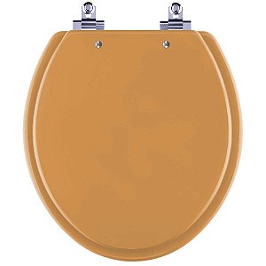 Assento Sanitário Laqueado Soft Close Azalea Amarelo Terra para vaso Celite