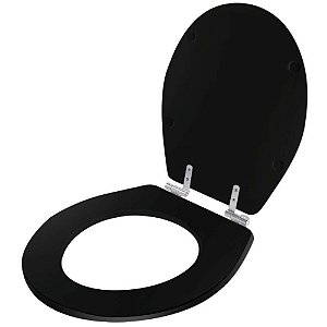 Assento Sanitário Laqueado Soft Close Avalon Preto para vaso Ideal Standard