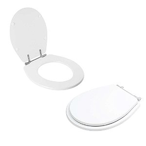 Tampa Vaso Sanitário Madeira Laqueada Aries Branco para bacia Eternit