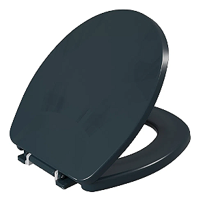 Tampa de Vaso Assento Sanitário Almofadado Astra Aspen Preto para bacia Deca
