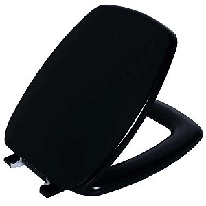Tampa de Vaso Assento Sanitário Almofadado Astra Stylus Preto para bacia Celite