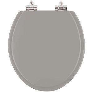Assento Sanitário Poliester Soft Close Convencional Cinza Perola para vaso Celite