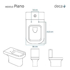 Tampa de Vaso Poliéster Com Amortecedor Piano Branco para Bacia Deca com Ferragem Rose Gold