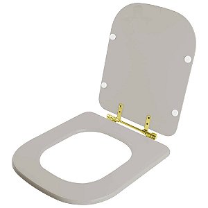 Assento Sanitário Poliéster Axis Barbante para vaso Deca com Ferragem Dourada