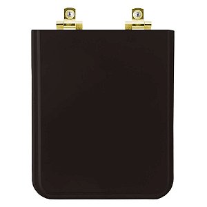 Assento Sanitário Soft Close Square Preto para vaso Incepa com Ferragem Dourada