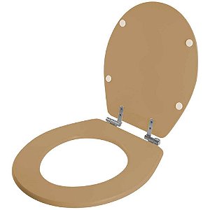 Assento Sanitário Soft Close Ravena Bege Castor para vaso Deca