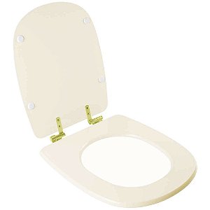 Assento Sanitário com Amortecedor Paris Bone para vaso Ideal Standard com Ferragem Dourada