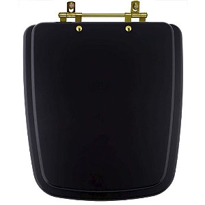 Tampa de Vaso Boss Matte Black Preto Fosco para bacia Incepa Com Ferragem Dourada