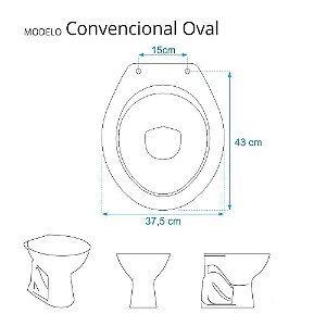 Tampa de Privada Poliester Oval Preto Dec Avenca Borboleta