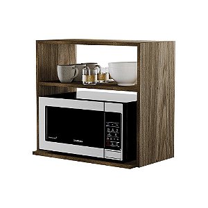 Suporte Nicho Suspenso Micro-ondas Parede Cozinha Freijó