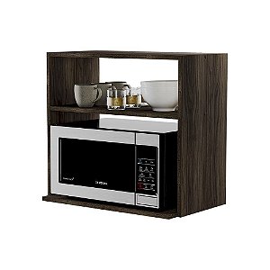 Modulo Suspenso Nicho Parede Micro-ondas Cozinha Nogal