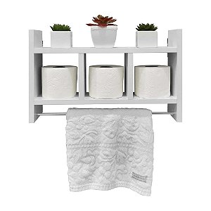 Nicho Porta Toalha Branco para Banheiro 45 x 30cm
