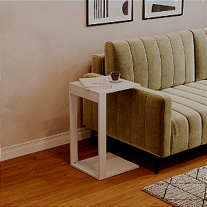 Mesinha Lateral de Apoio Branca Sala Quarto 38x36x65cm