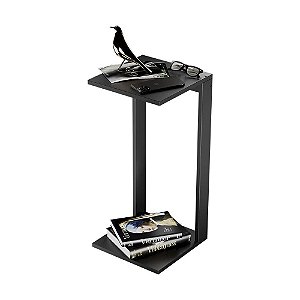 Mesa De Cabeceira Pequena 30x30x65cm Preta Quarto Sala