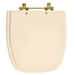 Tampa de Vaso Poliéster Fit Rosato para bacia Celite com Ferragem Dourada