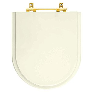 Tampa de Vaso Poliéster Smart Pergamon para bacia Celite com Ferragem Dourada