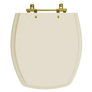 Tampa de Vaso Poliéster Thema Bone para bacia Incepa com Ferragem Dourada