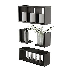 Kit Nichos Prateleiras Versalhes Para Banheiro Decorativo Preto