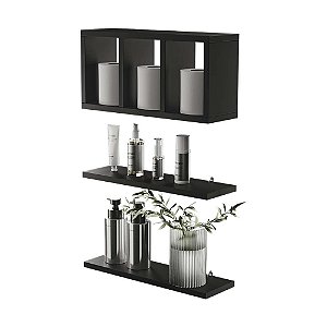 Nichos Prateleiras Decorativas Provença 40cm Preto para Banheiro