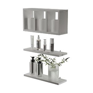 Kit Nichos Prateleiras Provença Para Banheiro Decorativo Branco
