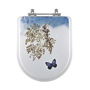 Assento Sanitario Decorado Borboleta Silent para vaso Hervy